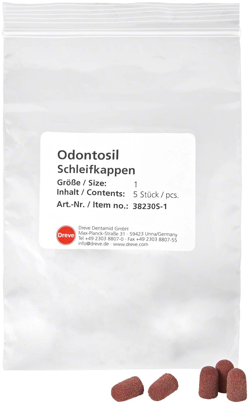 Schleifkappen Packung 5 Stück rund Ø 8,5 mm, Größe 1 für Träger D38230T1 Schleifkappen Dreve Dentamid