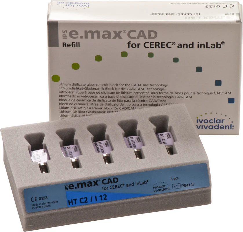 IPS e.max CAD for CEREC/inLab Packung 5 Stück Gr. I12, C2 HT