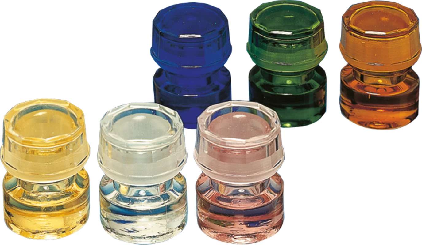 Kappengläser aus Buntglas Sortiment 5 Stück sortiert (klar, gelb, rosalin, grün, blau) Kappengläser aus Buntglas Becht