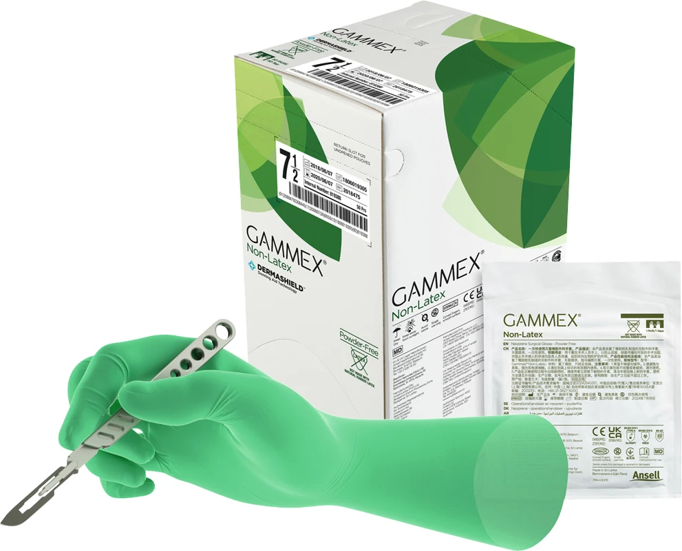 Gammex® Non-Latex Packung 50 Paar puderfrei, grün, Größe 7