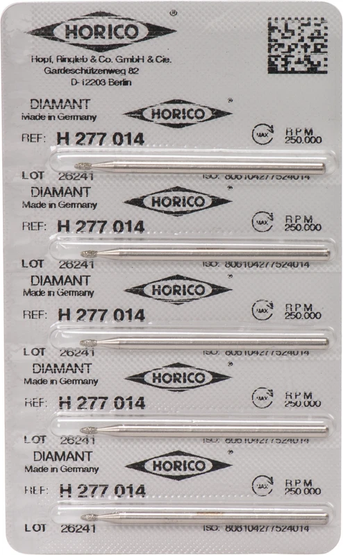 Diamantschleifer H 277 Packung 5 Stück HP, Figur 277, 3 mm, ISO 014