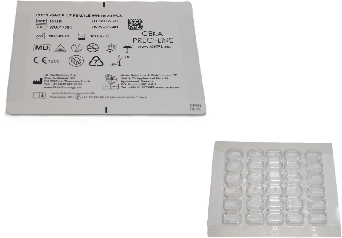 PRECI-SAGIX-Matrize Packung 30 Stück weiß, mini Ø 1,7 mm, reduzierte Retention