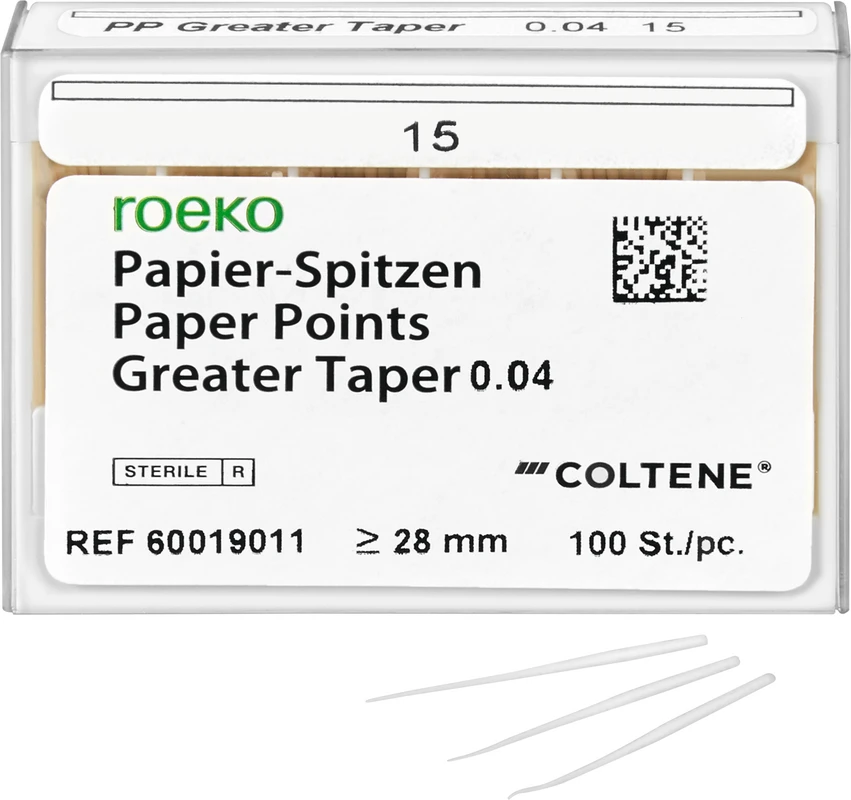 roeko Papier-Spitzen Greater Taper Packung 100 Stück Taper.04 ISO 015