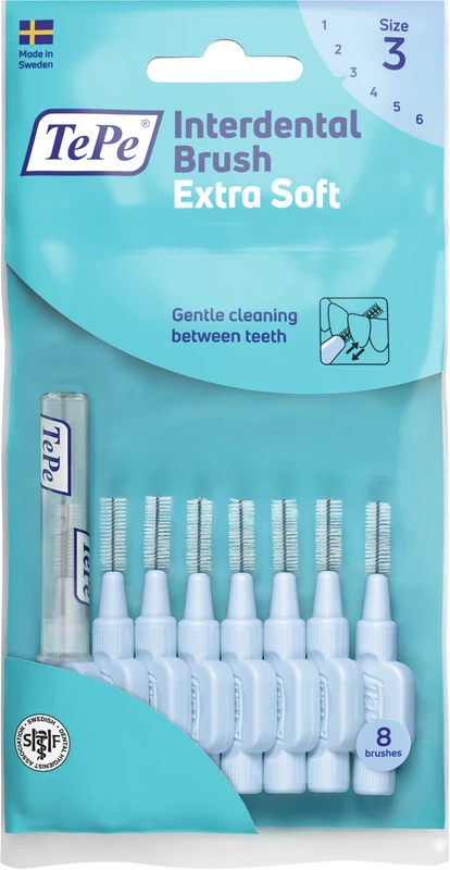 TePe® Interdentalbürsten Extra Soft Packung 8 Stück blau, Ø 0,6 mm