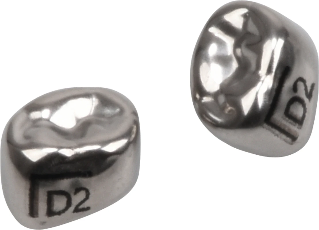 Edelstahlkronen Packung 5 Stück D-LL-2, für Milchmolaren