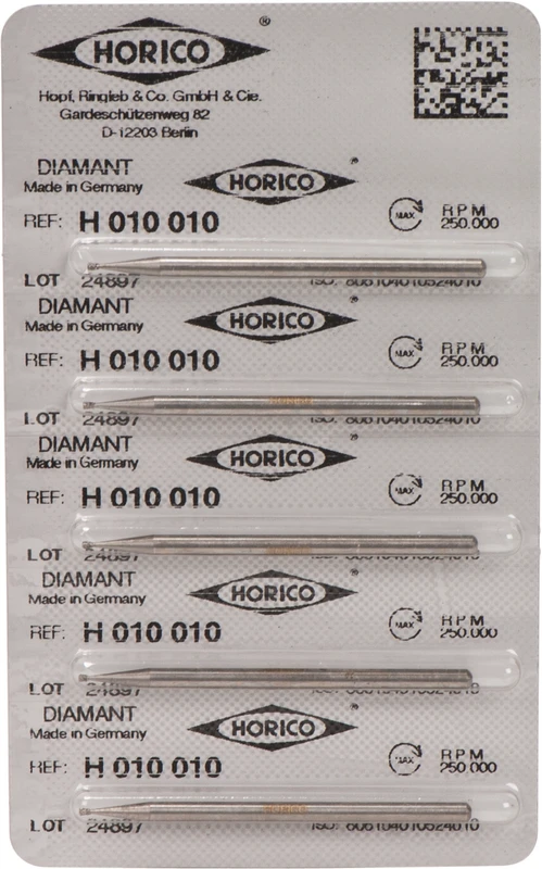 Diamantschleifer H 010 Packung 5 Stück HP, Figur 010, 1,1 mm, ISO 010
