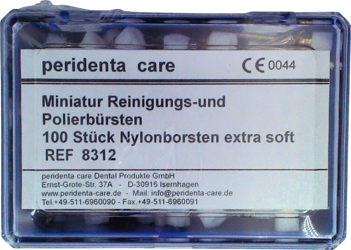 Miniatur Reinigungs- & Polierbürsten Packung 100 Stück Ø 7 mm, Nylon Miniatur Reinigungs- & Polierbürsten Peridenta