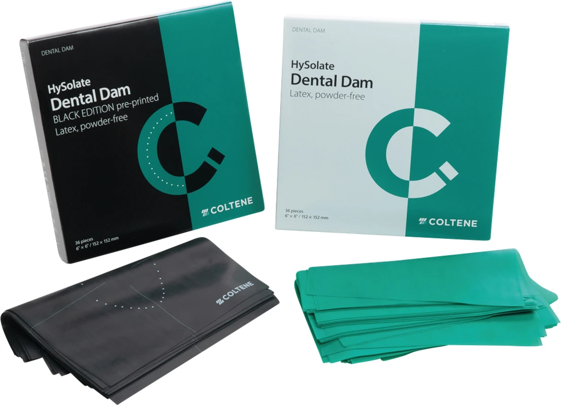 HySolate Dental Dam Packung 36 Stück grün, 152 x 152 mm, stark