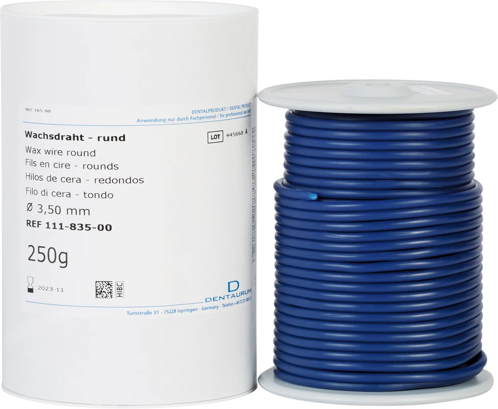 Wachsdraht Rolle 250 g blau, rund, Ø 3,5 mm, Soft