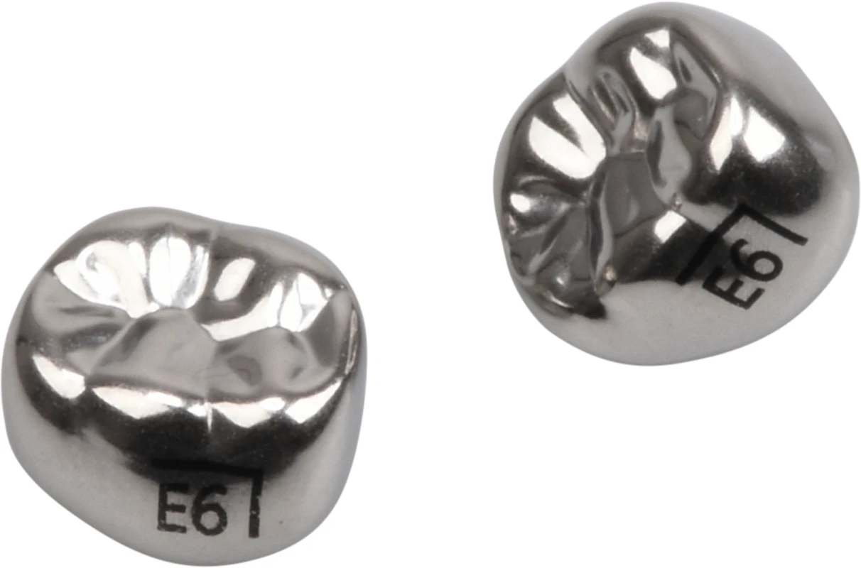 Edelstahlkronen Packung 5 Stück E-LR-6, für Milchmolaren