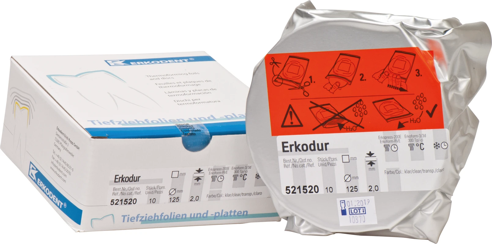 Erkodur Packung 10 Stück klar, Ø 125 mm, Stärke 2 mm