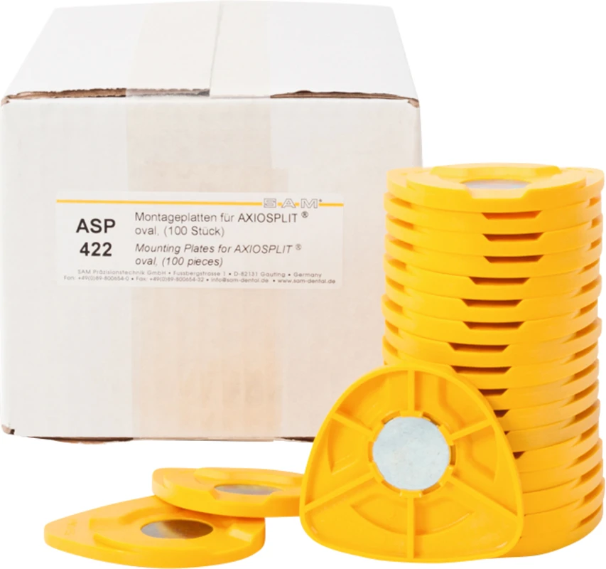 Artikulator Montageplatten Packung 100 Stück, oval BP, AXIOSPLIT