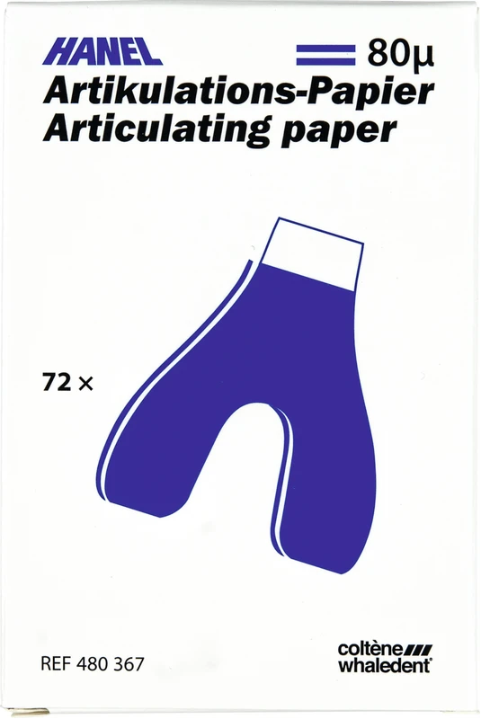 HANEL Artikulations-Papier 80 µm Packung 72 Blatt blau, 80 µm, U-Form