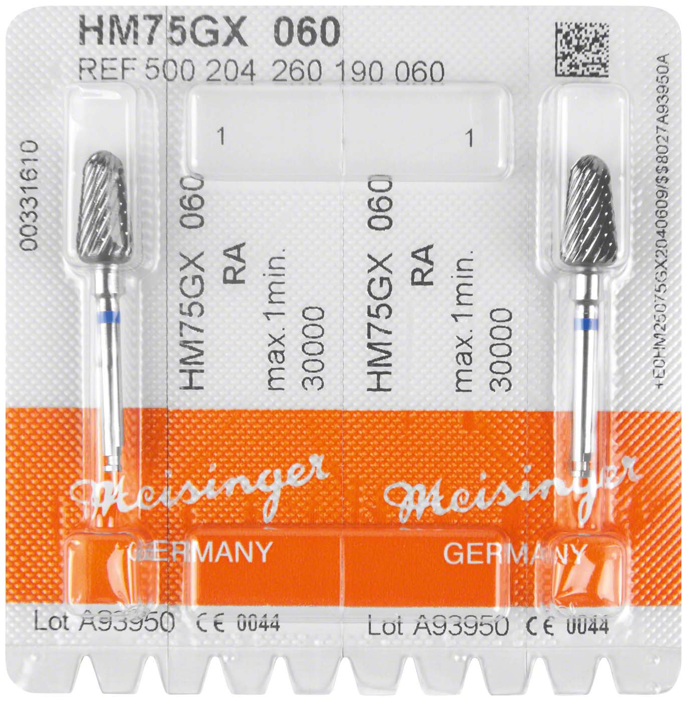 HM-Fräser 75GX Packung 2 Stück kreuzverzahnt, blau standard, RA, Figur 260, 12 mm, ISO 060 HM-Fräser 75GX Hager & Meisinger