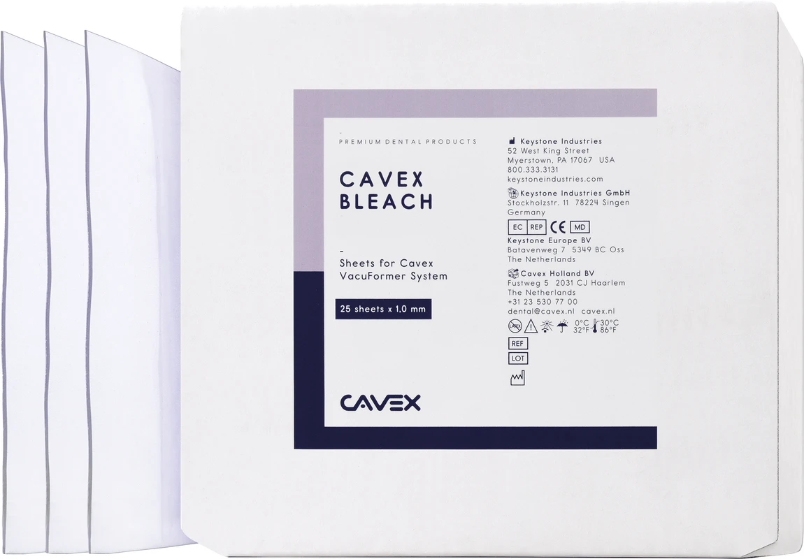Cavex Bleach Packung 25 Stück transparent, Stärke 1 mm Cavex Bleach Cavex