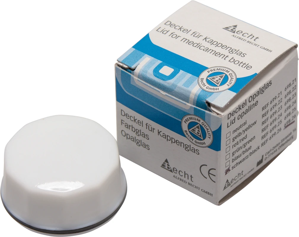 Kappengläser aus Simplex-Opalglas Becht