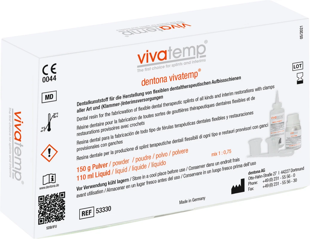 dentona vivatemp® Set 150 g Pulver, 110 ml Liquid