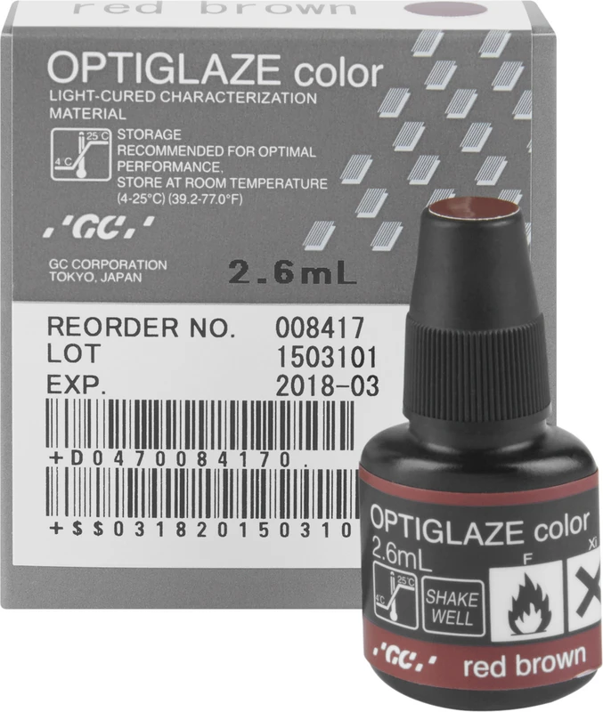 GC OPTIGLAZE® color Flasche 2,6 ml rotbraun
