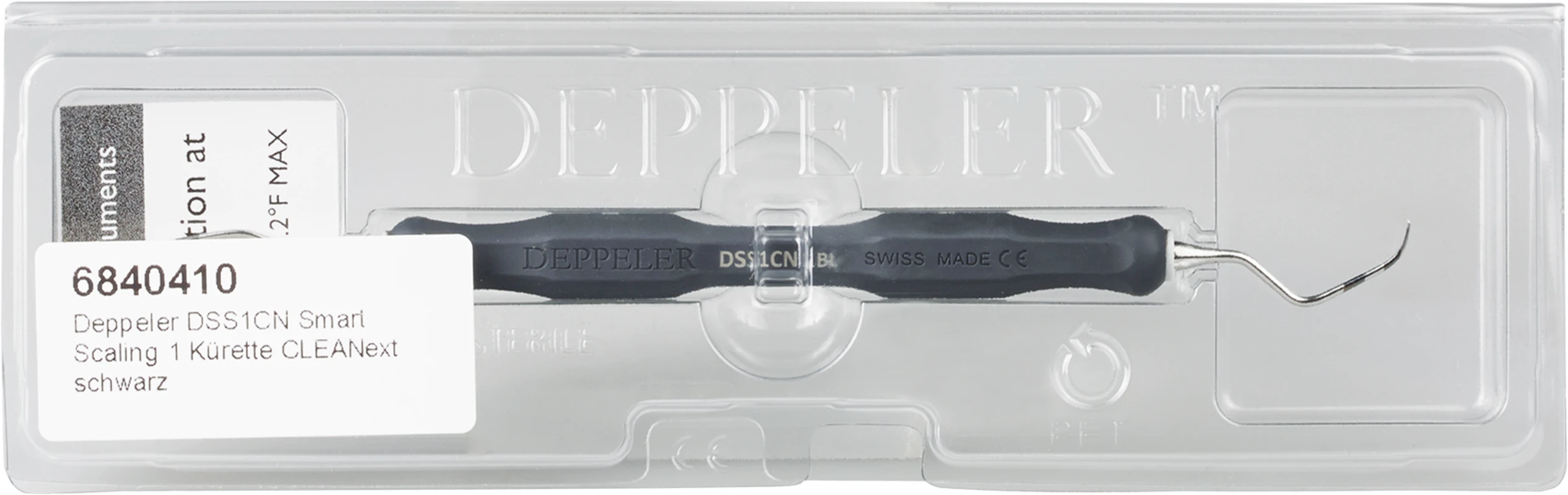 DEPPELER Smart Scaling Kürette Stück Prämolaren, Molaren, bukkal/palatinal, CN Griff, schwarz