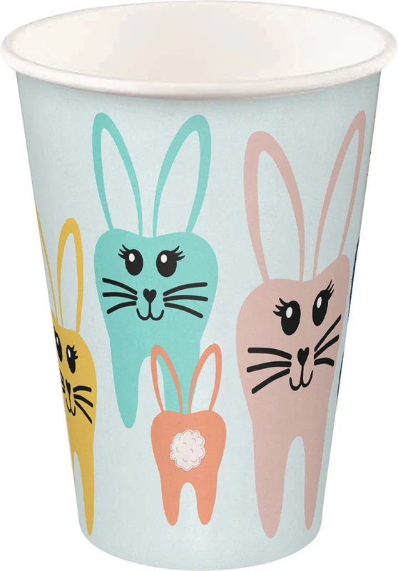 Mundspülbecher Hartpapier Karton 2.000 Stück Hasenbande bunt