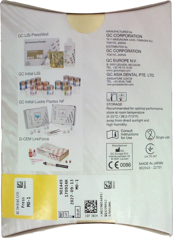 GC Initial™ LiSi Press Packung 5 x 3 g Rohling 1 MO