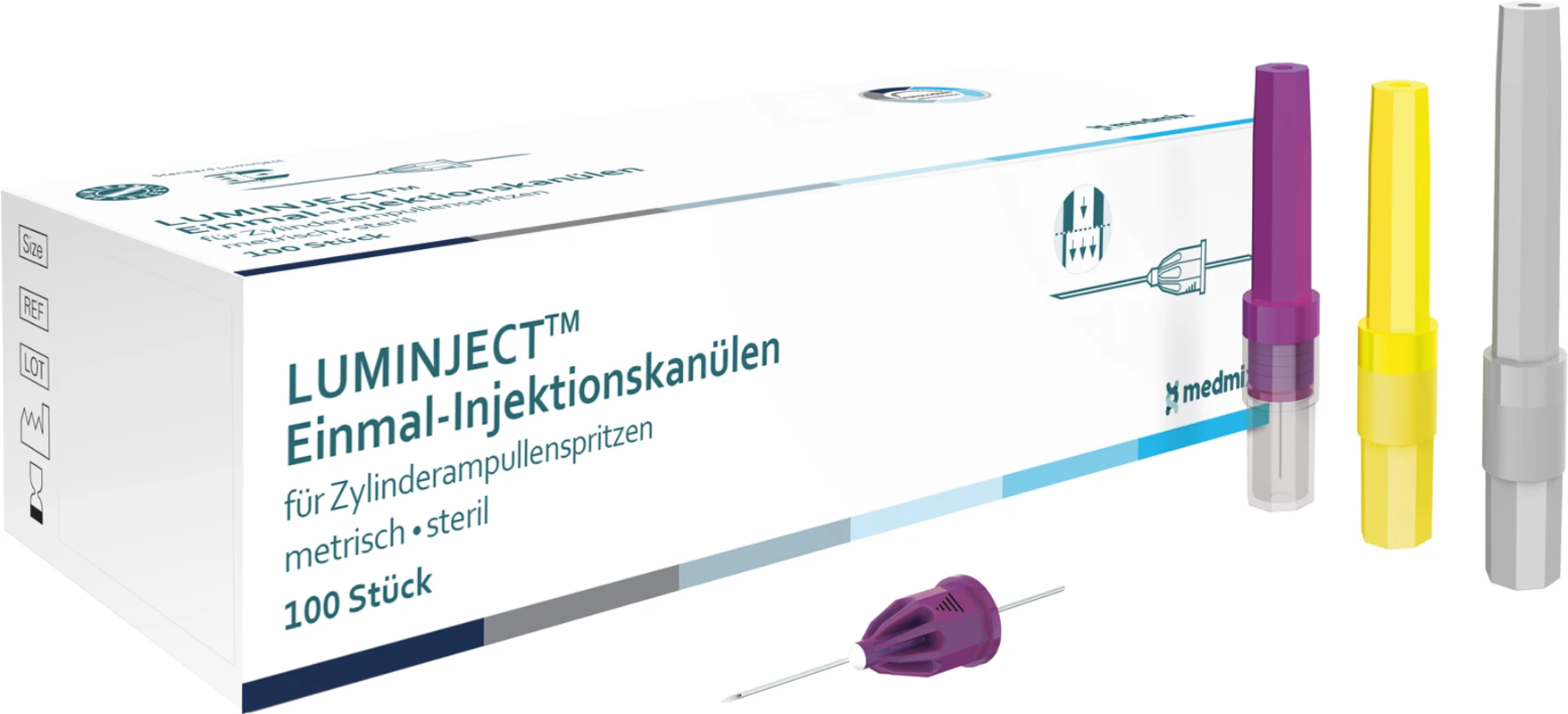 transcodent™ LUMINJECT™ Packung 100 Stück gelb, G30 0,3 x 13 mm