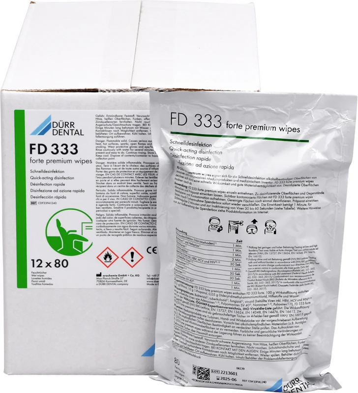 FD 333 forte premium wipes Flächen-Desinfektion Nachfüllpackung 12 x 80 Stück