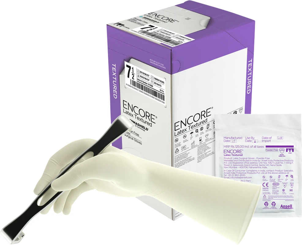 ENCORE® Latex Textured Packung 50 Paar puderfrei, natur, Größe 8