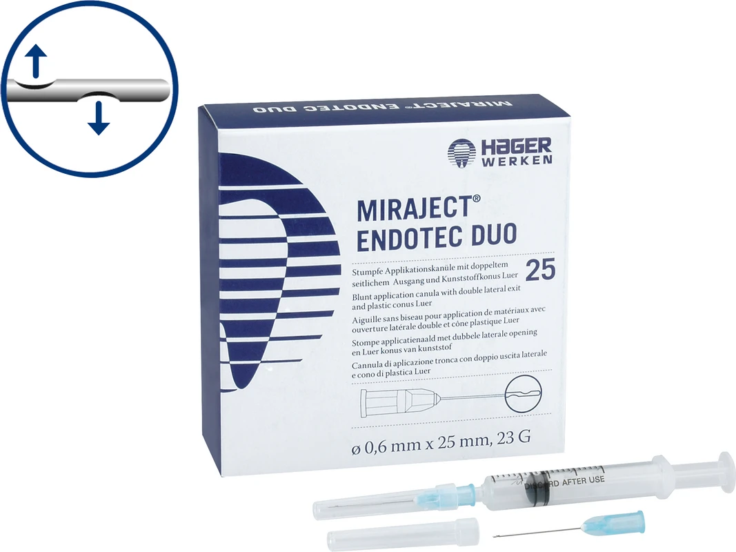 MIRAJECT® ENDOTEC DUO Packung 25 Stück, G23 Ø 0,6 x 25 mm