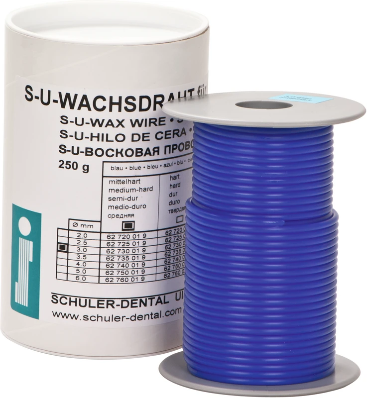 S-U-WACHSDRAHT Rolle 250 g blau, Ø 3 mm, mittel hart