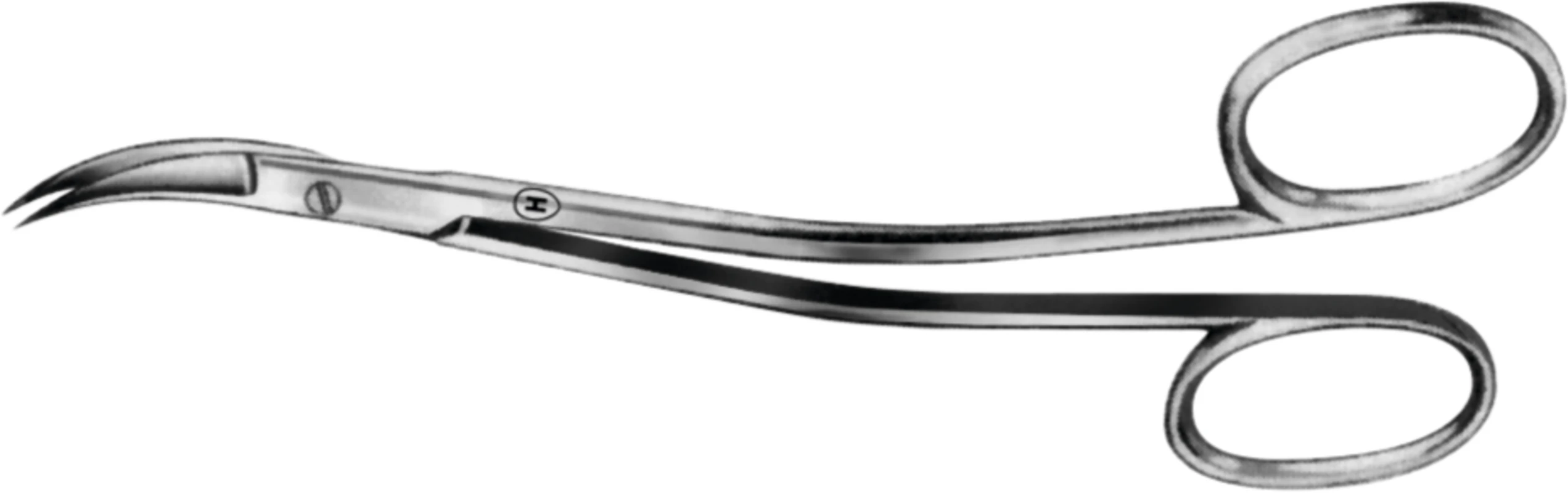 Chirurgische Schere nach La Grange Stück HSB 047-11, 115 mm, gebogen Chirurgische Schere nach  La Grange Hammacher
