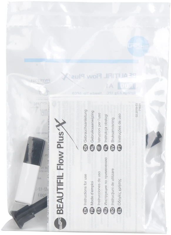 BEAUTIFIL Flow Plus X Spritze 2,2 g A1, F00 inklusive 5 Spritzenaufsätze