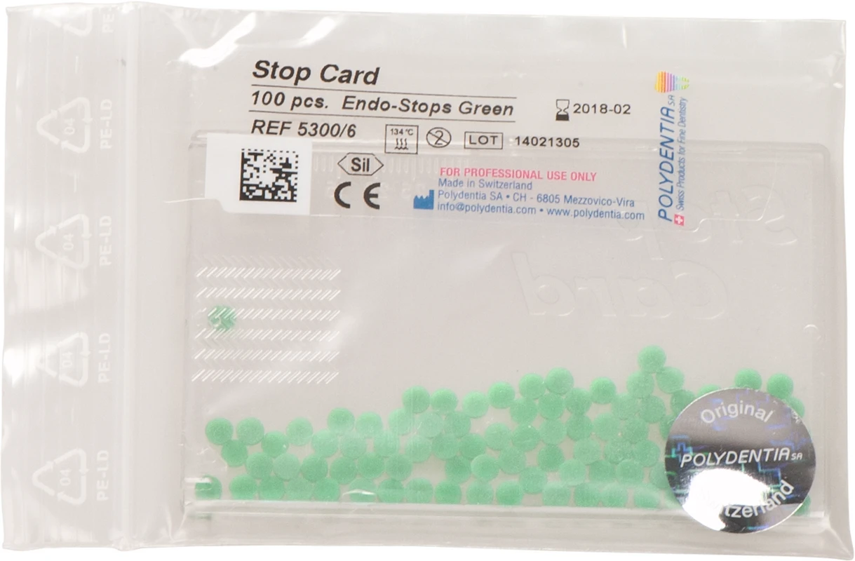 Endo Stops Packung 100 Endo-Stopper grün, 1 Stop-card
