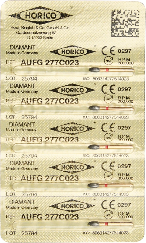 Diamant AuFG 277 Packung 5 Stück rot fein, FG, Figur 277, ISO 023