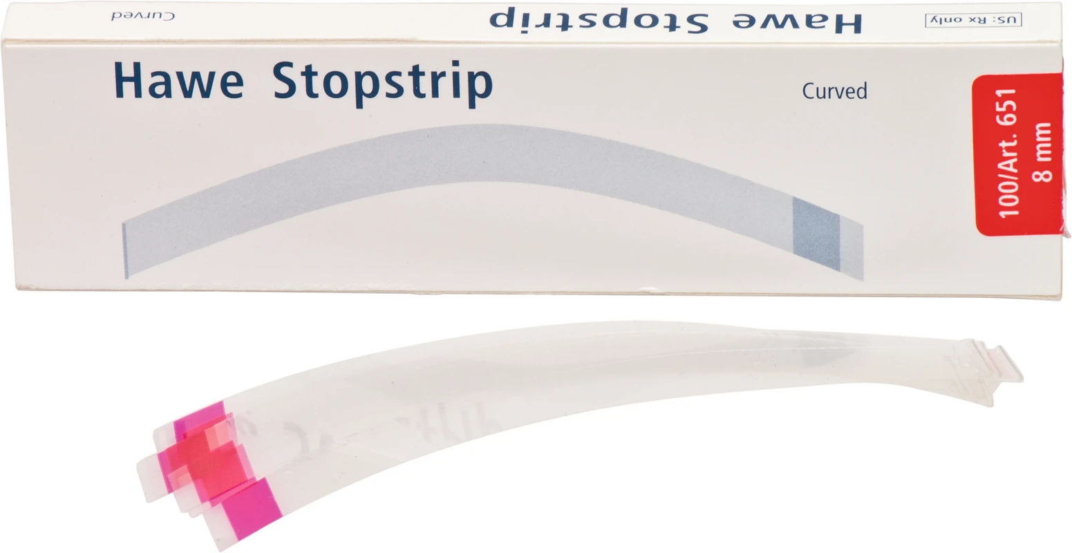 Stopstrip Packung 100 Stück Breite rot, 8 mm, gebogen