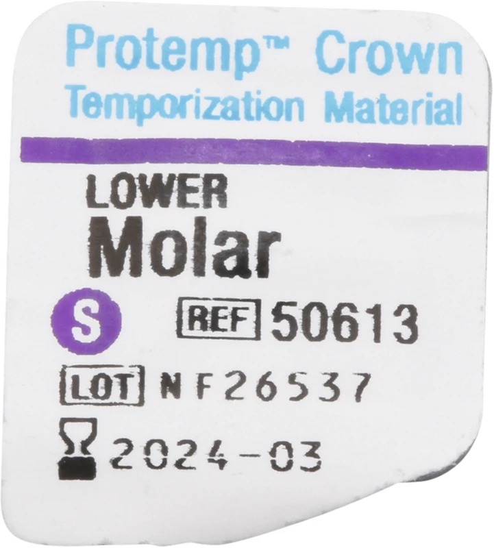 Protemp™ Crown Packung 5 Stück unterer Molar S, 1 Stückmesslehre