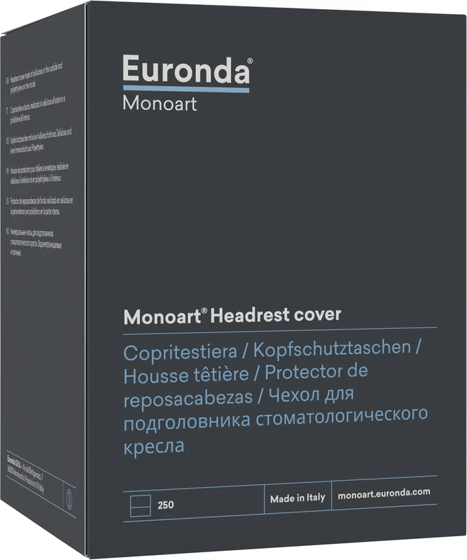 Monoart® Kopfschutztaschen Spenderbox 250 Stück capriblau, 33 x 34 cm