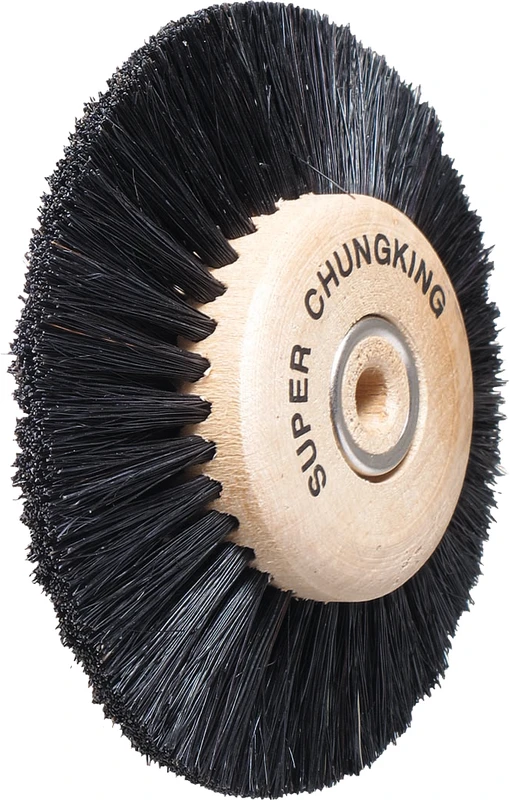 Polierbürsten Stück Holzkern, Qualität "Super" 4-reihig, 40/Ø 80 mm spitz