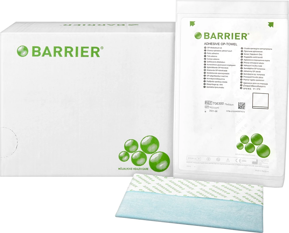 BARRIER® OP-Abdecktuch Packung 50 Stück 75 x 50 cm, 3-lagig, selbstklebend