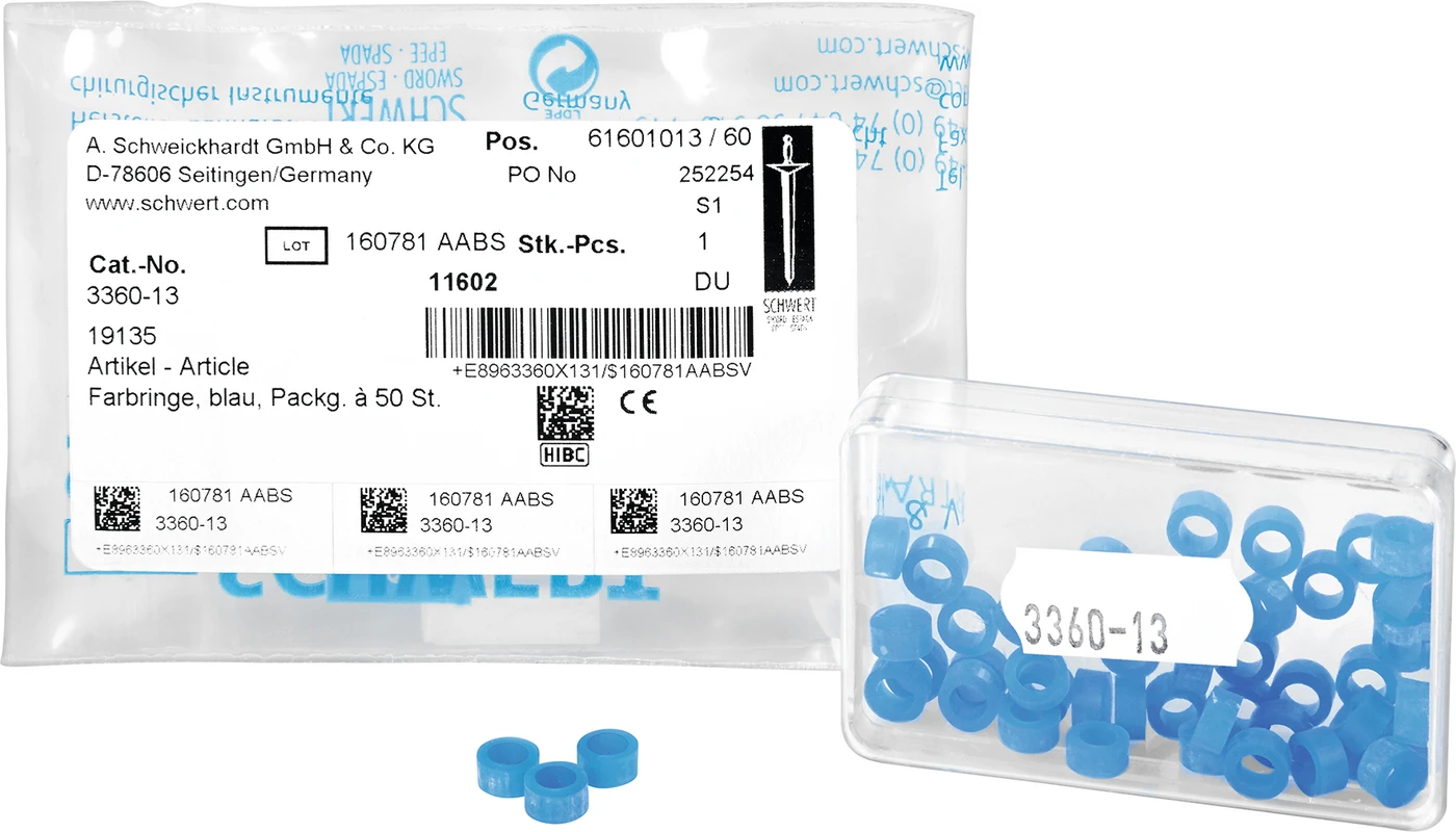 Farbringe Packung 50 Stück blau
