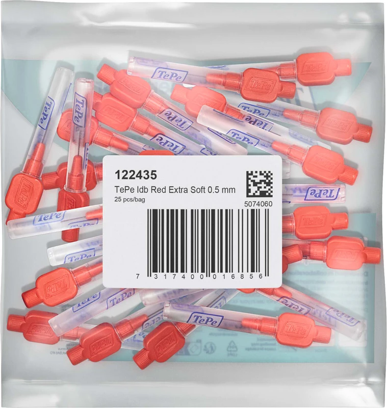 TePe® Interdentalbürsten Extra Soft Packung 25 Stück rot, Ø 0,5 mm