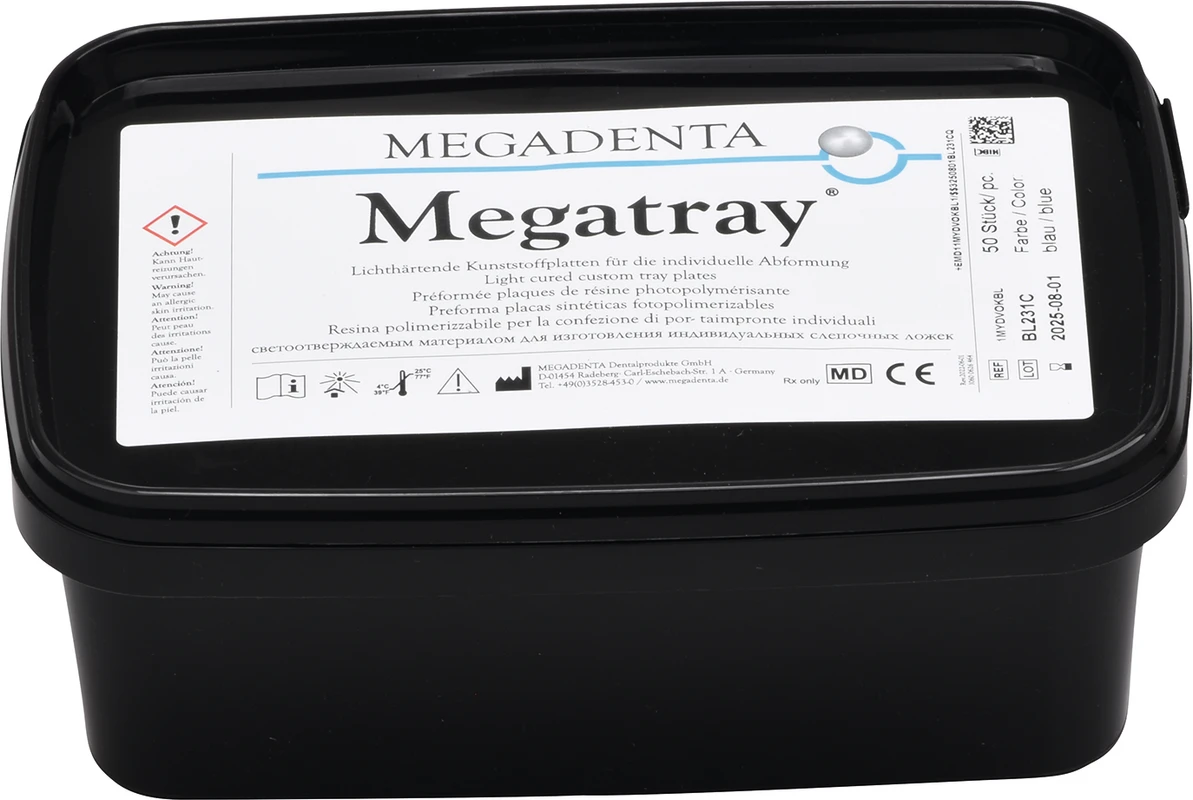 MEGATRAY Löffelplatten Packung 100 Stck OK, blau