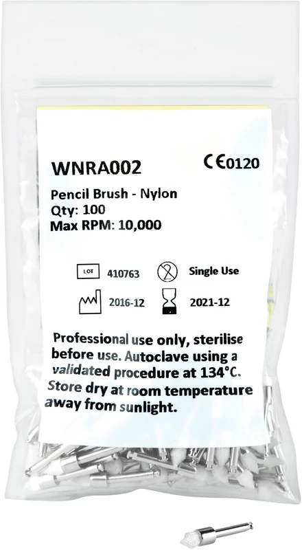 Nylon Polierbürsten weiß Packung 100 Stück spitze Form, RA