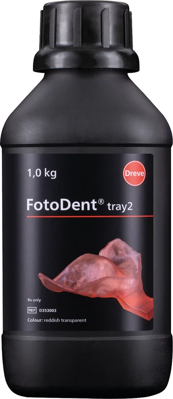FotoDent® tray2 Flasche 1 kg 385/405 nm, rötlich-transparent FotoDent® tray2 Dreve Dentamid
