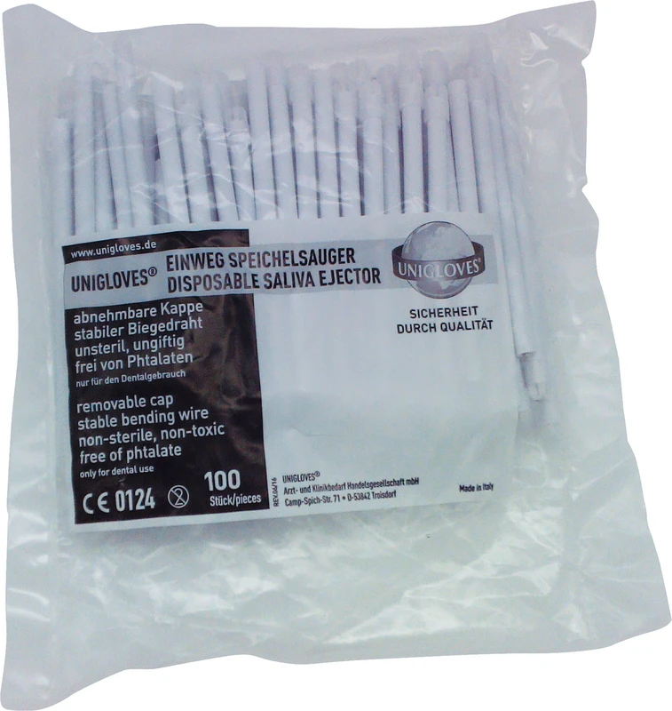 Speichelsauger Packung 100 Stück weiß