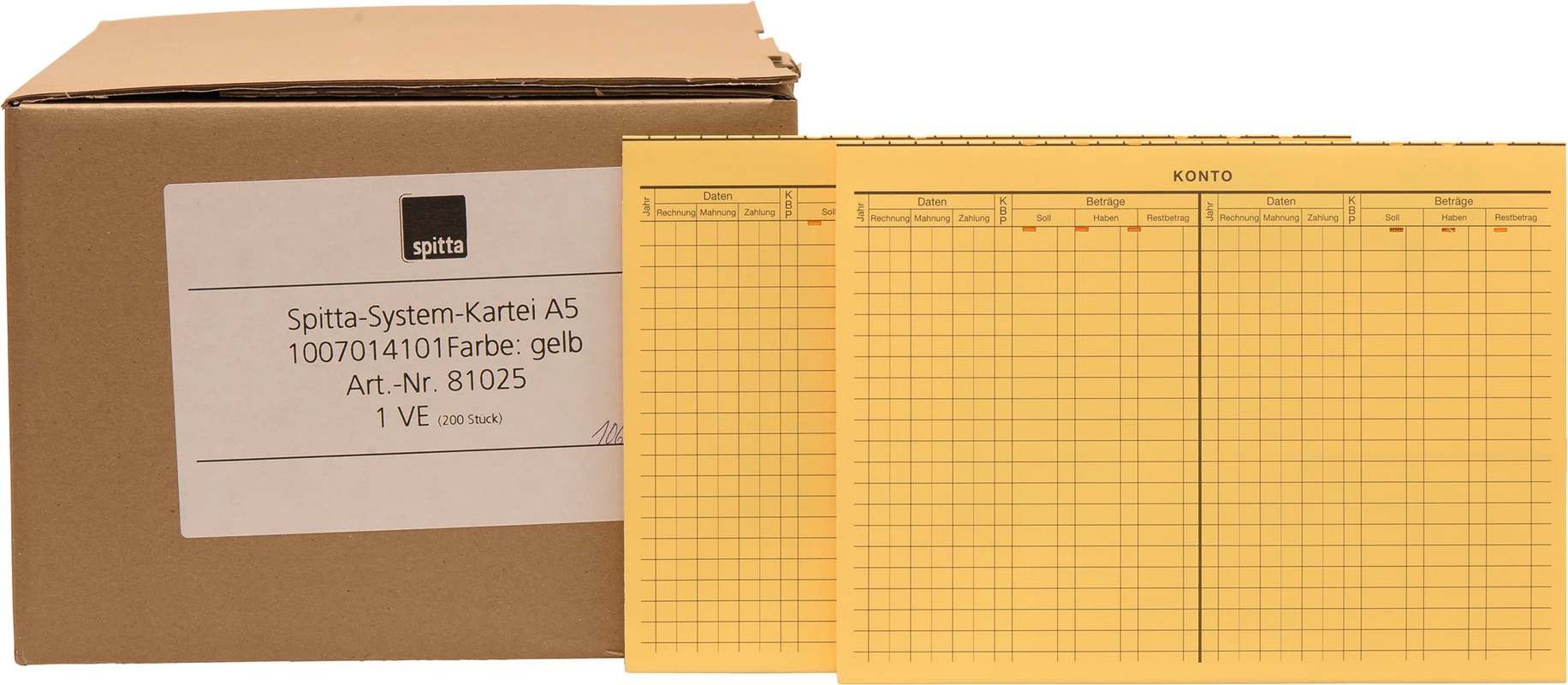 System Karteikarten A5 Packung 200 Stück gelb