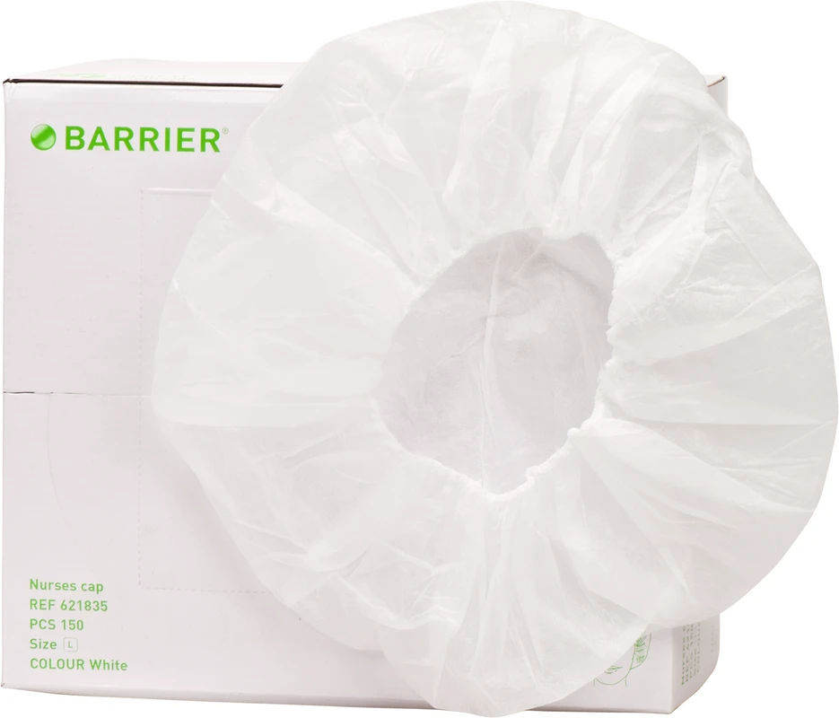 BARRIER® OP-Haube Annie Packung 150 Stück weiß, Größe L (55 cm)