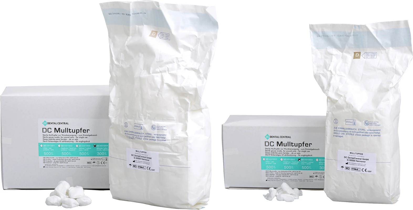 DC Mulltupfer Packung 300 Stück steril, Pflaume