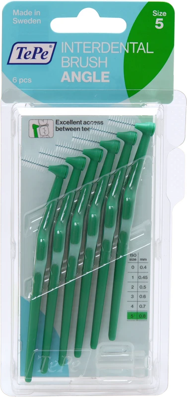 TePe® Interdentalbürsten Angle™ Packung 6 Stück grün, Ø 0,8 mm