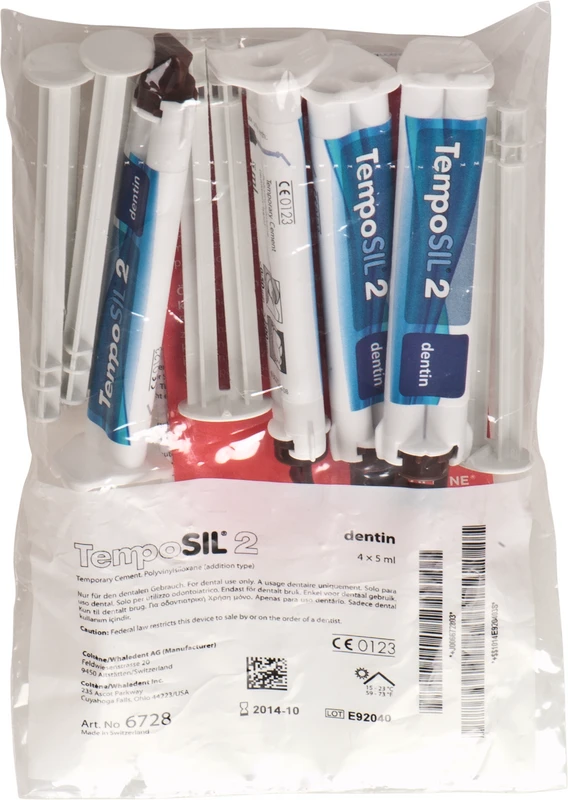 TempoSIL® 2 Packung 4 x 5 ml Spritze dentin